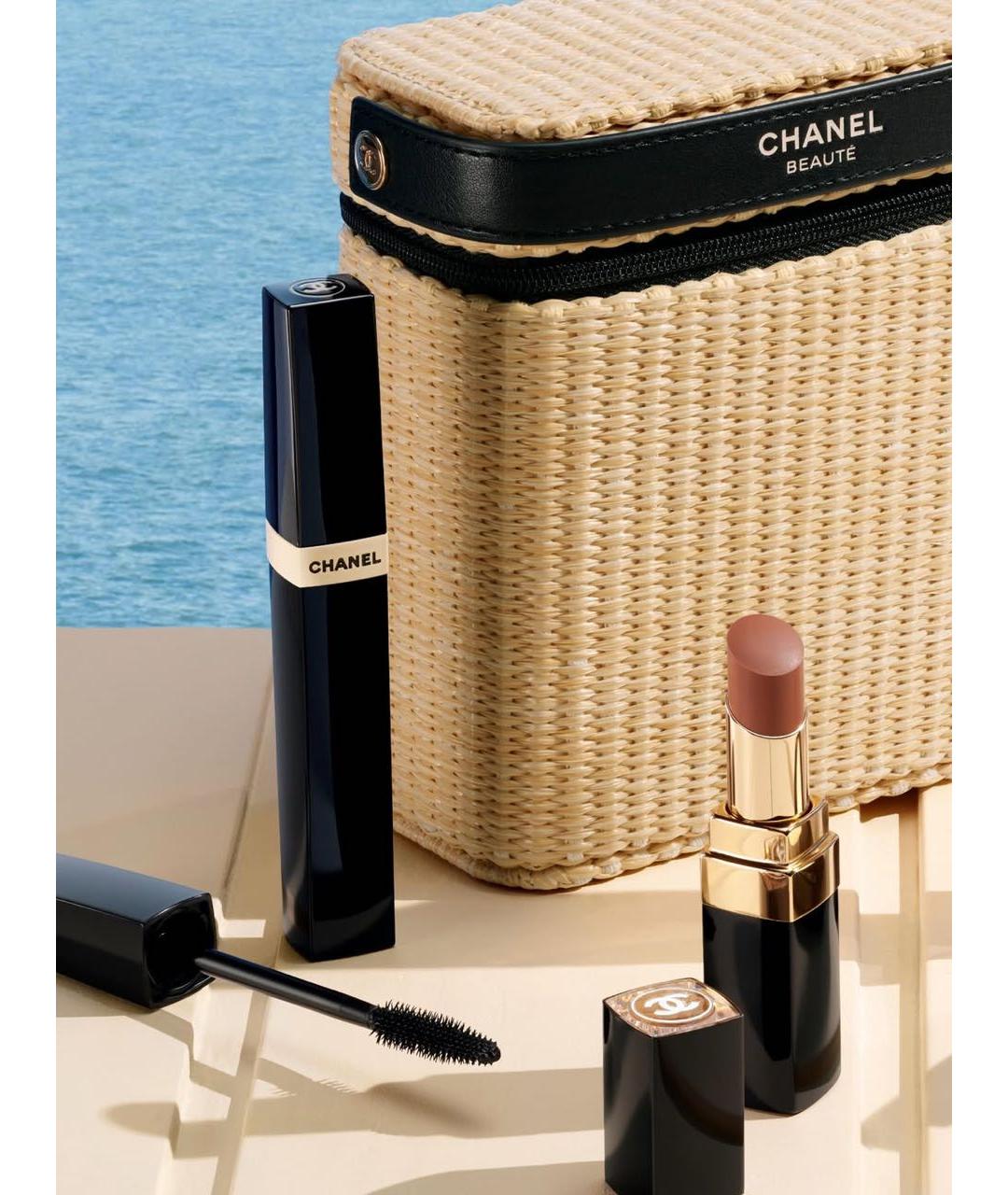 CHANEL BEAUTY Бежевая плетеная косметичка, фото 6