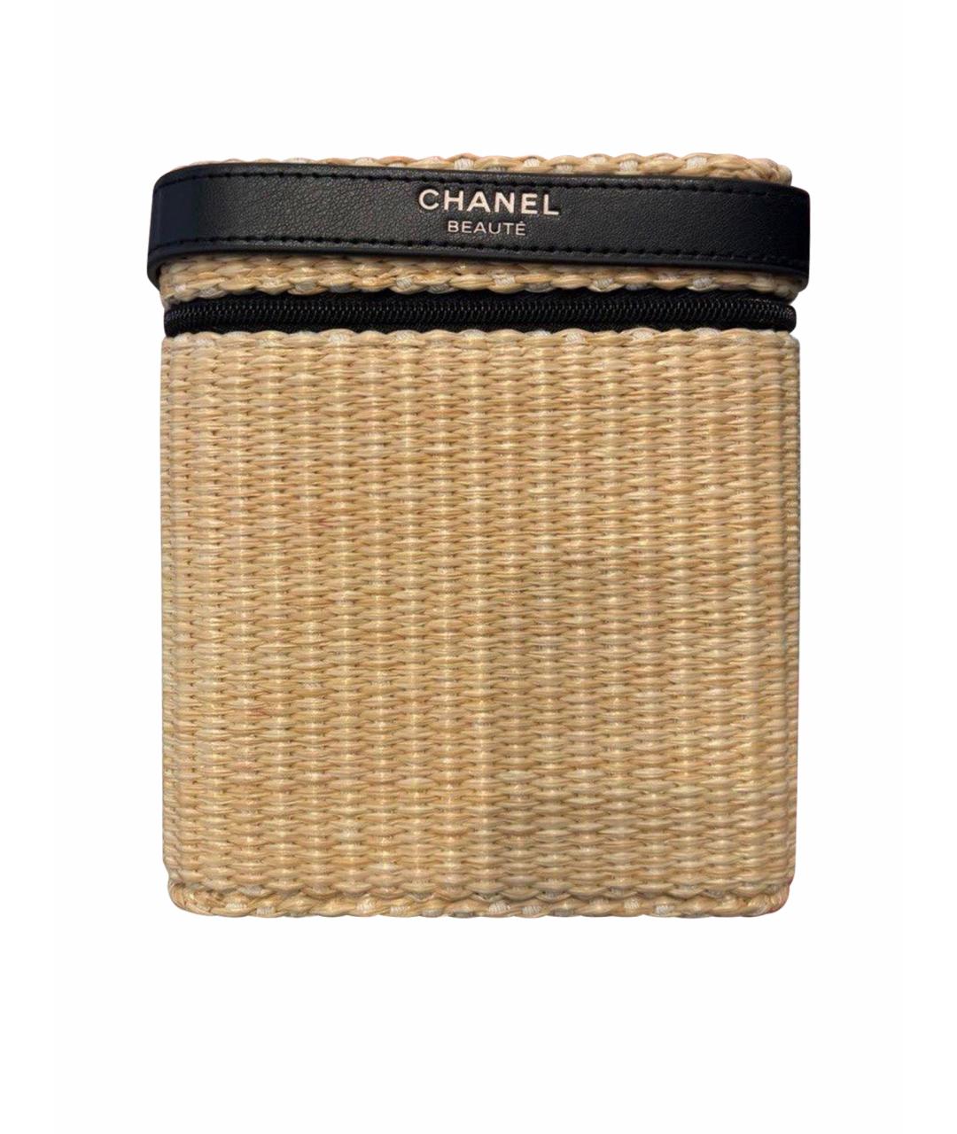 CHANEL BEAUTY Бежевая плетеная косметичка, фото 9