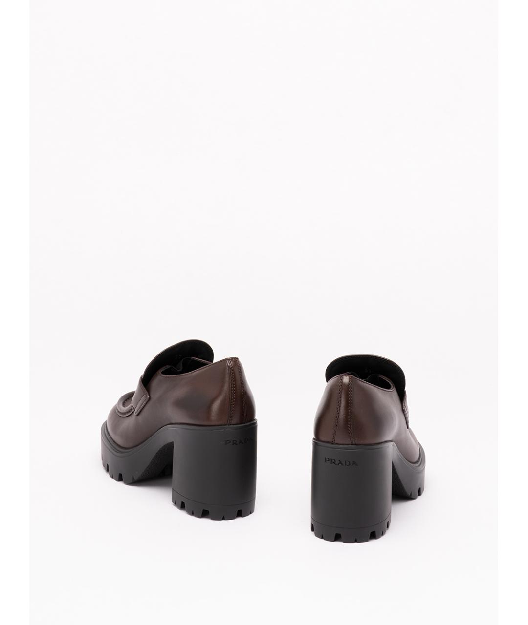 PRADA Коричневые кожаные лоферы, фото 3