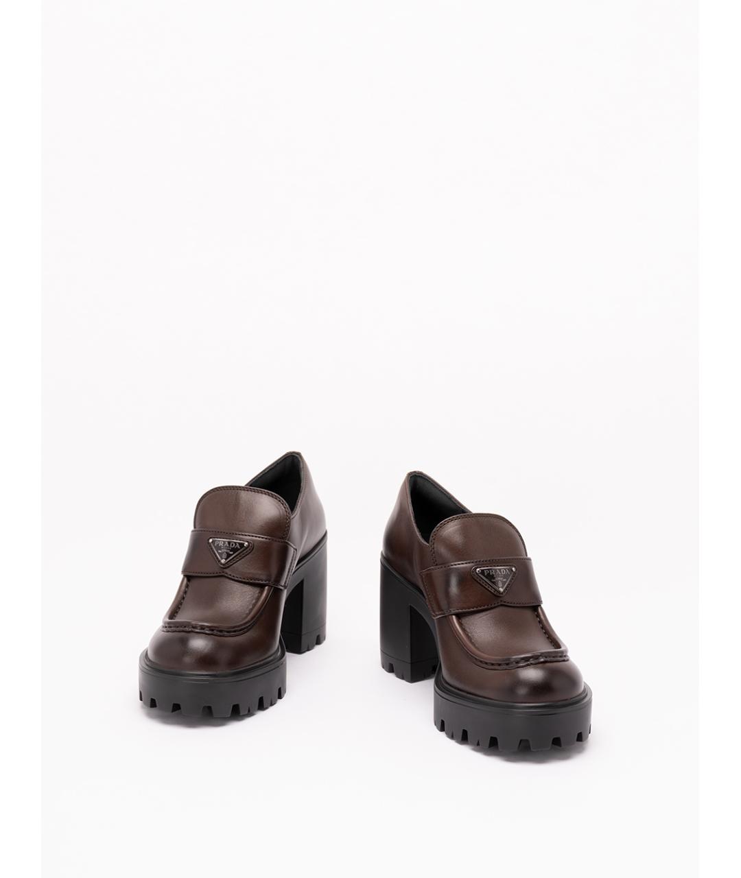 PRADA Коричневые кожаные лоферы, фото 2
