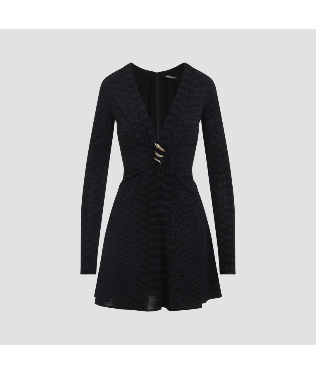 ROBERTO CAVALLI Черное вискозное коктейльное платье, фото 2