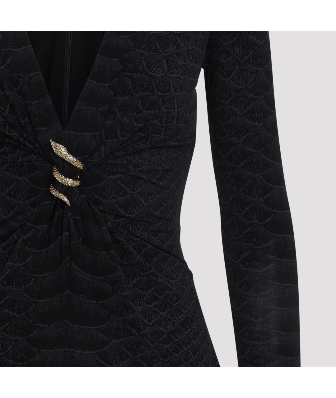 ROBERTO CAVALLI Черное вискозное коктейльное платье, фото 4