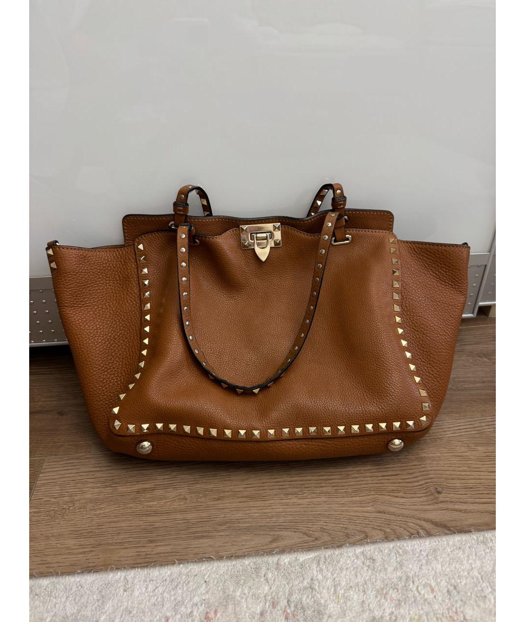 VALENTINO Коричневая кожаная сумка тоут, фото 8