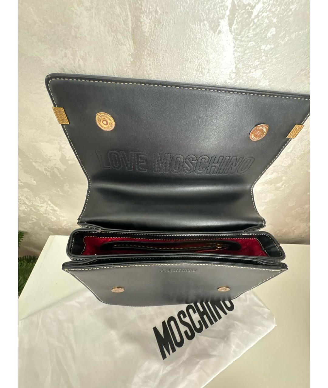 LOVE MOSCHINO Черная сумка через плечо из искусственной кожи, фото 4