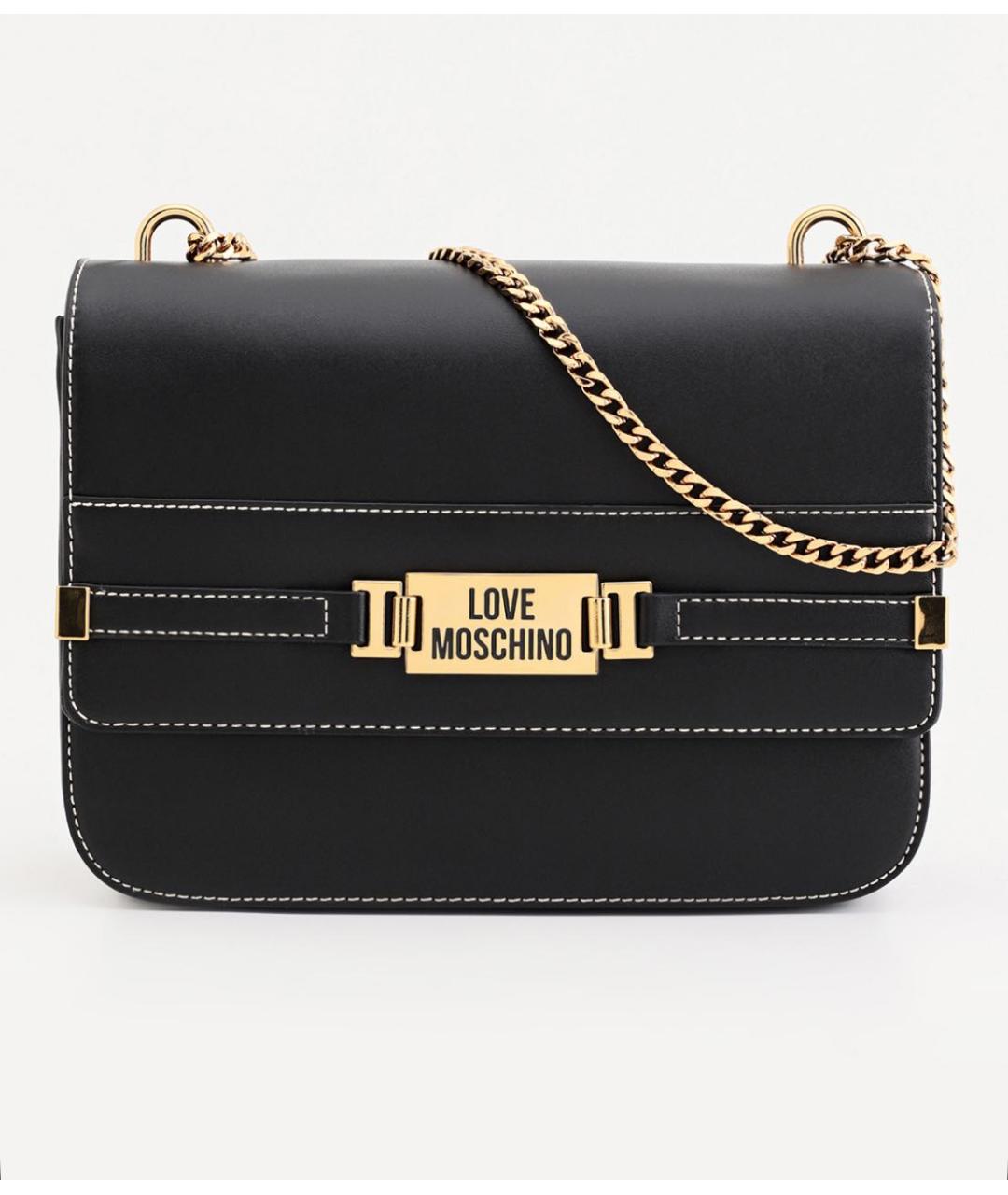 LOVE MOSCHINO Черная сумка через плечо из искусственной кожи, фото 5