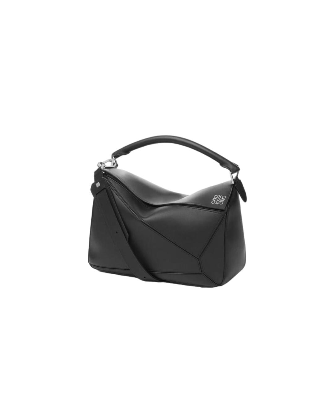 LOEWE Черная кожаная сумка с короткими ручками, фото 6