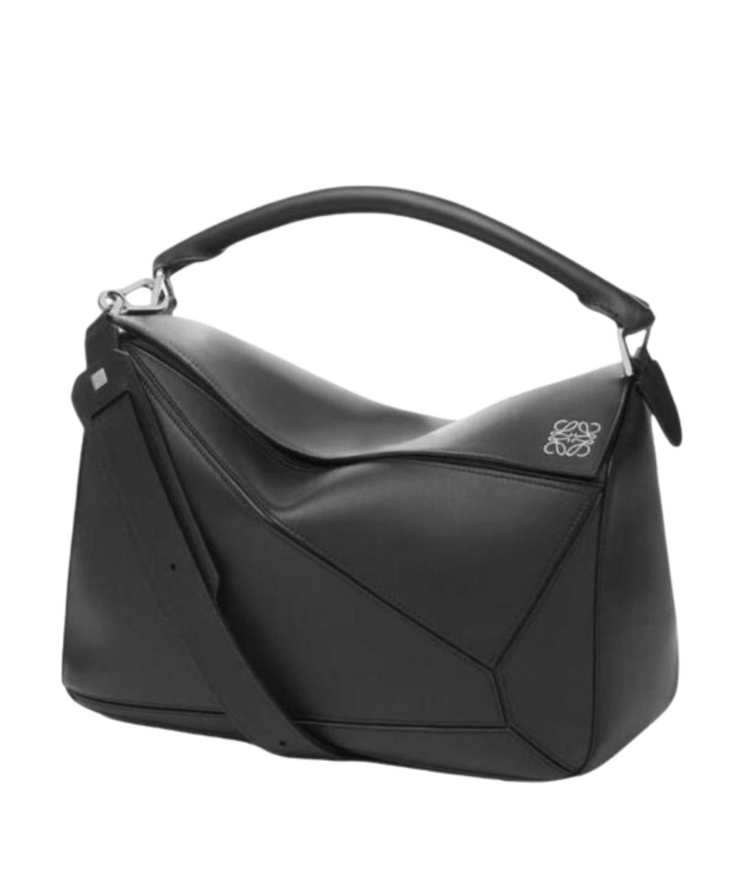 LOEWE Черная кожаная сумка с короткими ручками, фото 1