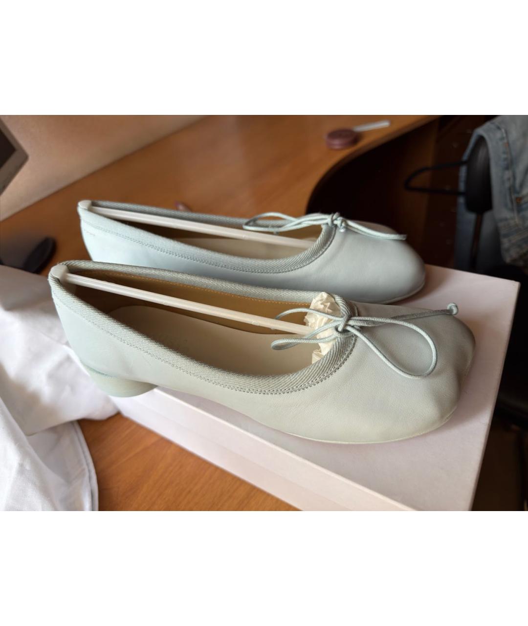 MM6 MAISON MARGIELA Голубые кожаные туфли, фото 7