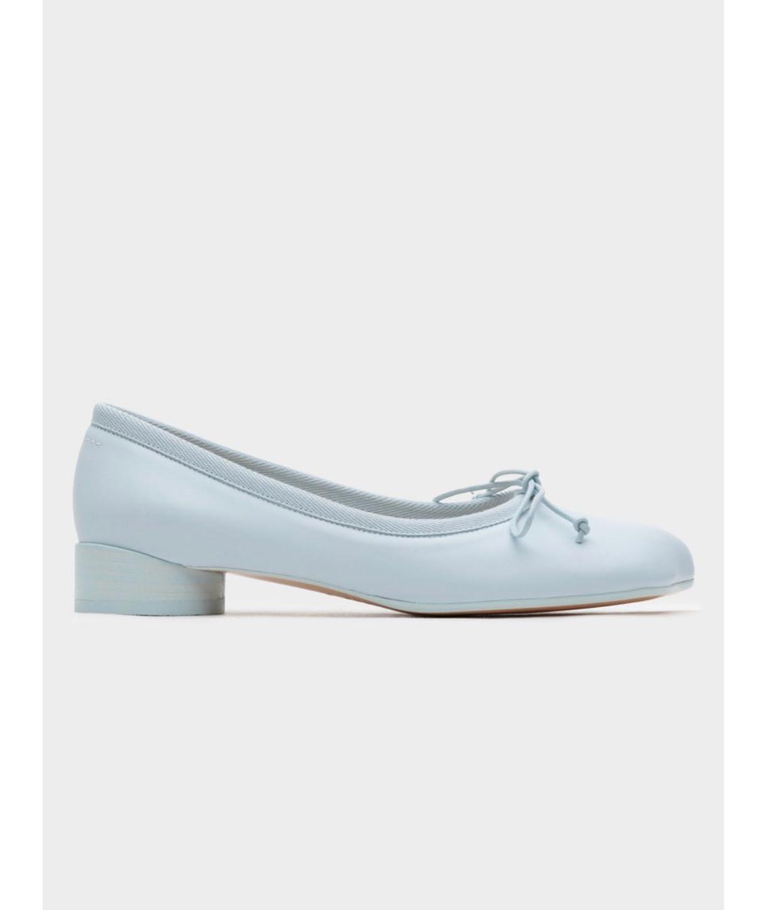 MM6 MAISON MARGIELA Голубые кожаные туфли, фото 9