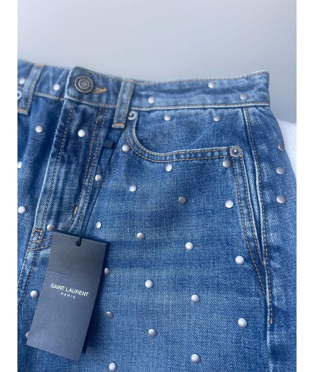 SAINT LAURENT Голубые шорты, фото 2