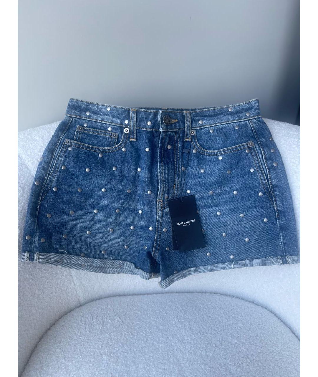 SAINT LAURENT Голубые шорты, фото 8