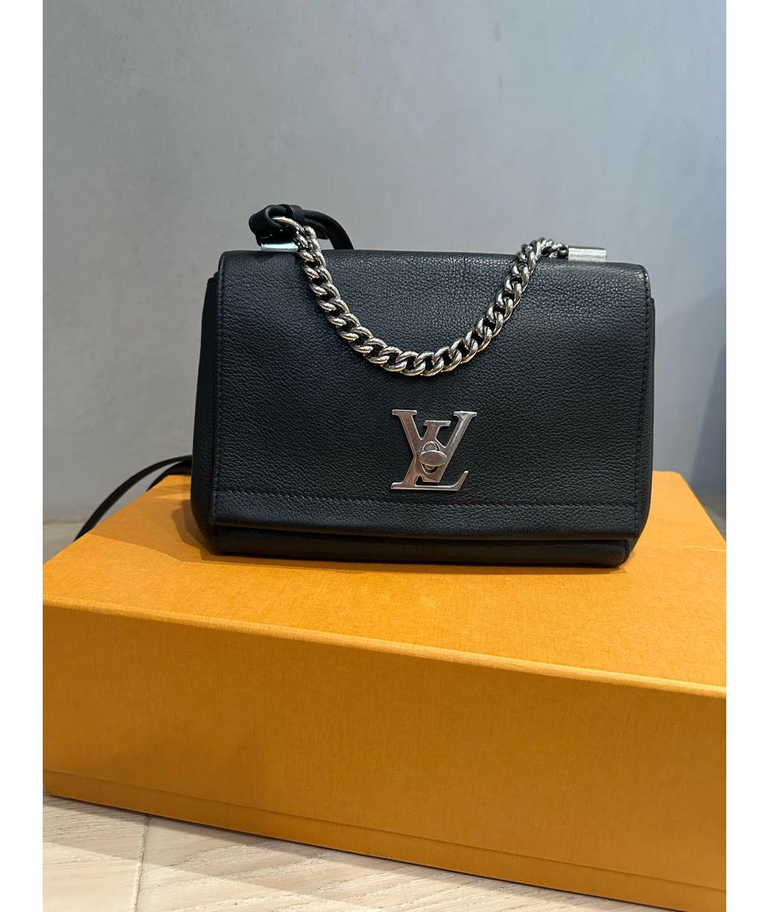 LOUIS VUITTON Черная кожаная сумка через плечо, фото 5