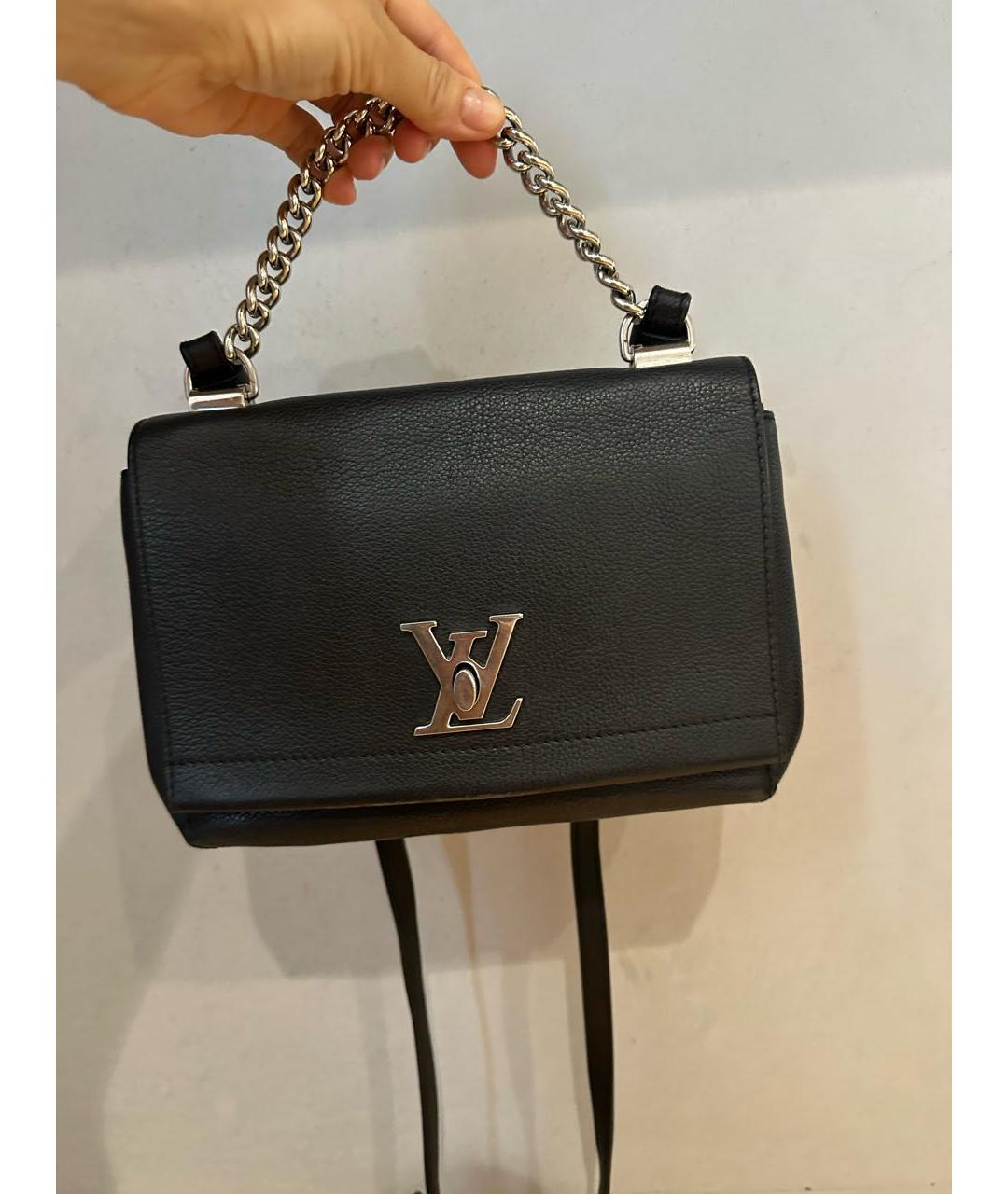 LOUIS VUITTON Черная кожаная сумка через плечо, фото 2