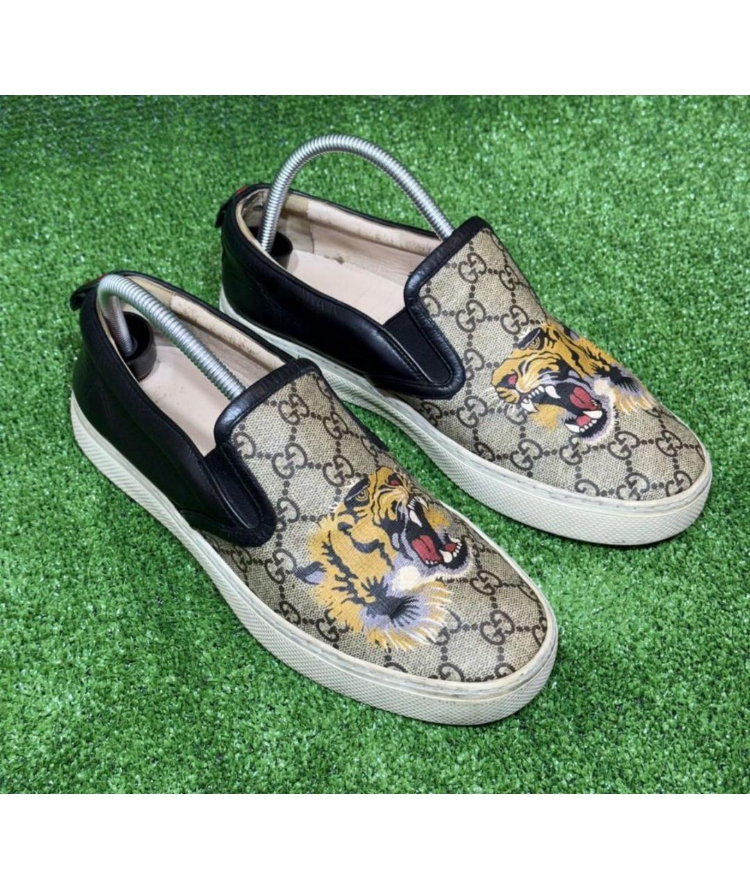 GUCCI Бежевые слипоны, фото 5