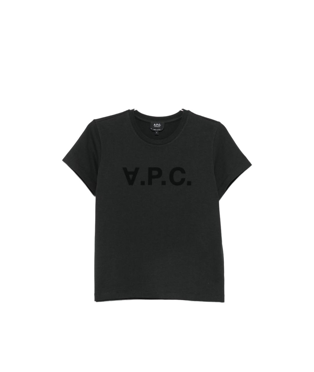A.P.C. Черная хлопковая футболка, фото 6