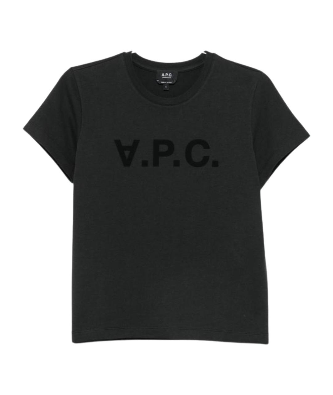 A.P.C. Черная хлопковая футболка, фото 1