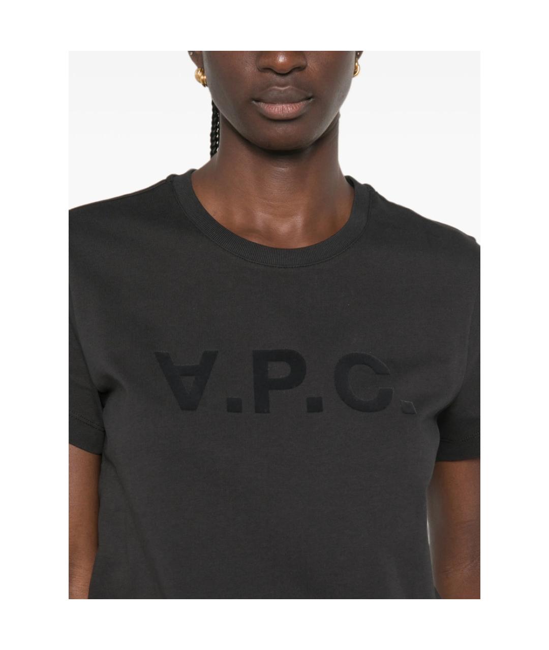 A.P.C. Черная хлопковая футболка, фото 3