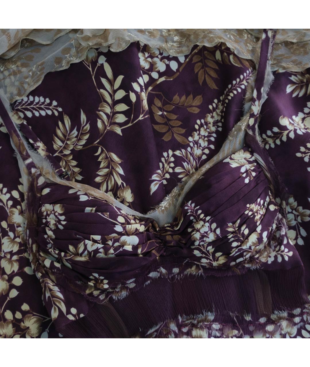 ERMANNO SCERVINO Бордовое шелковое повседневное платье, фото 3