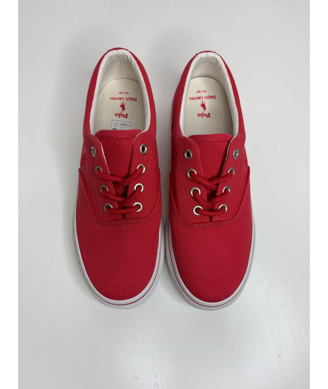 POLO RALPH LAUREN Красные текстильные кеды, фото 4
