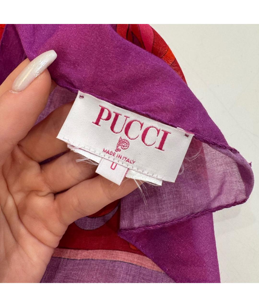 PUCCI Розовое шелковое парео, фото 3