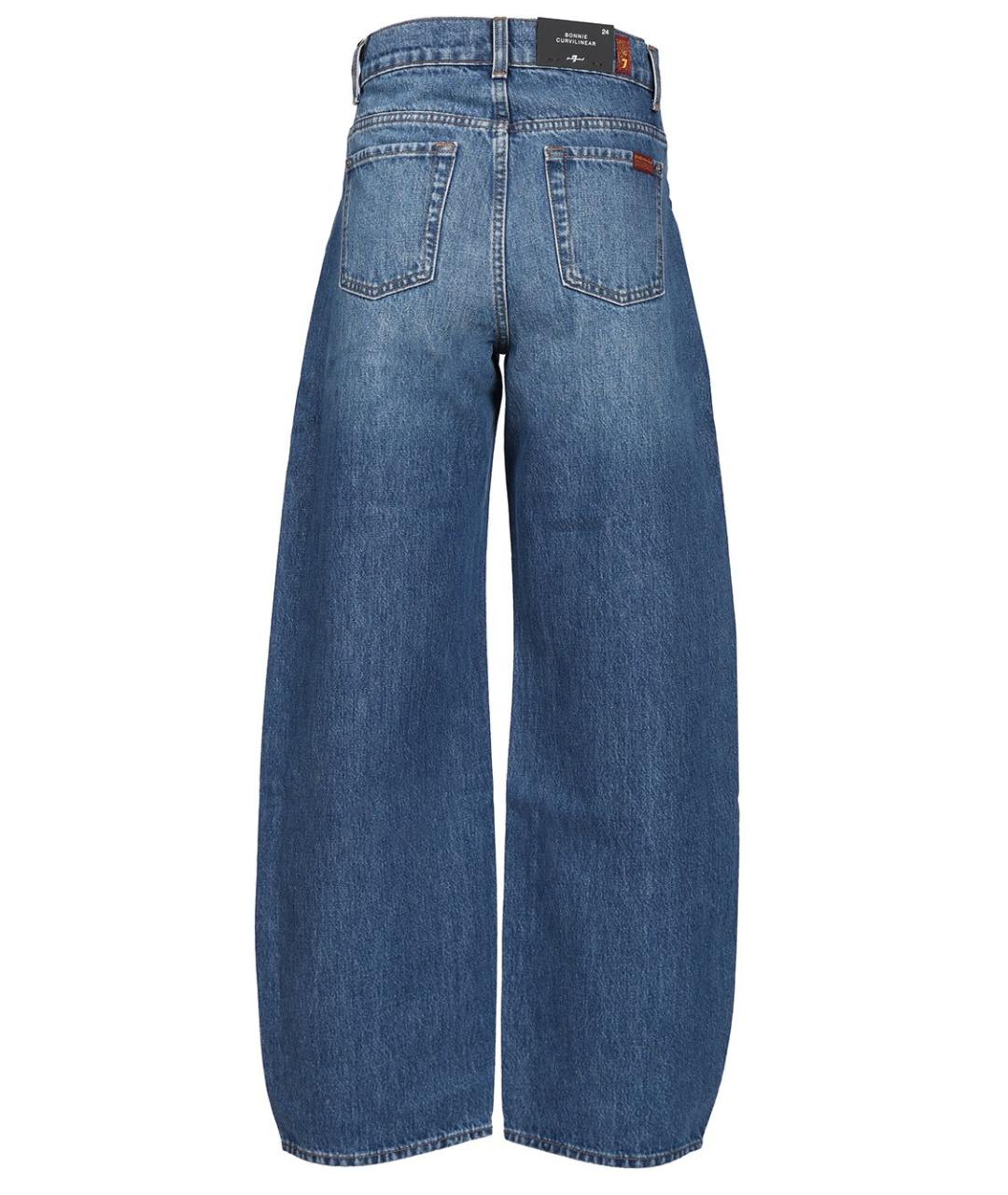 7 FOR ALL MANKIND Синие хлопковые прямые джинсы, фото 2