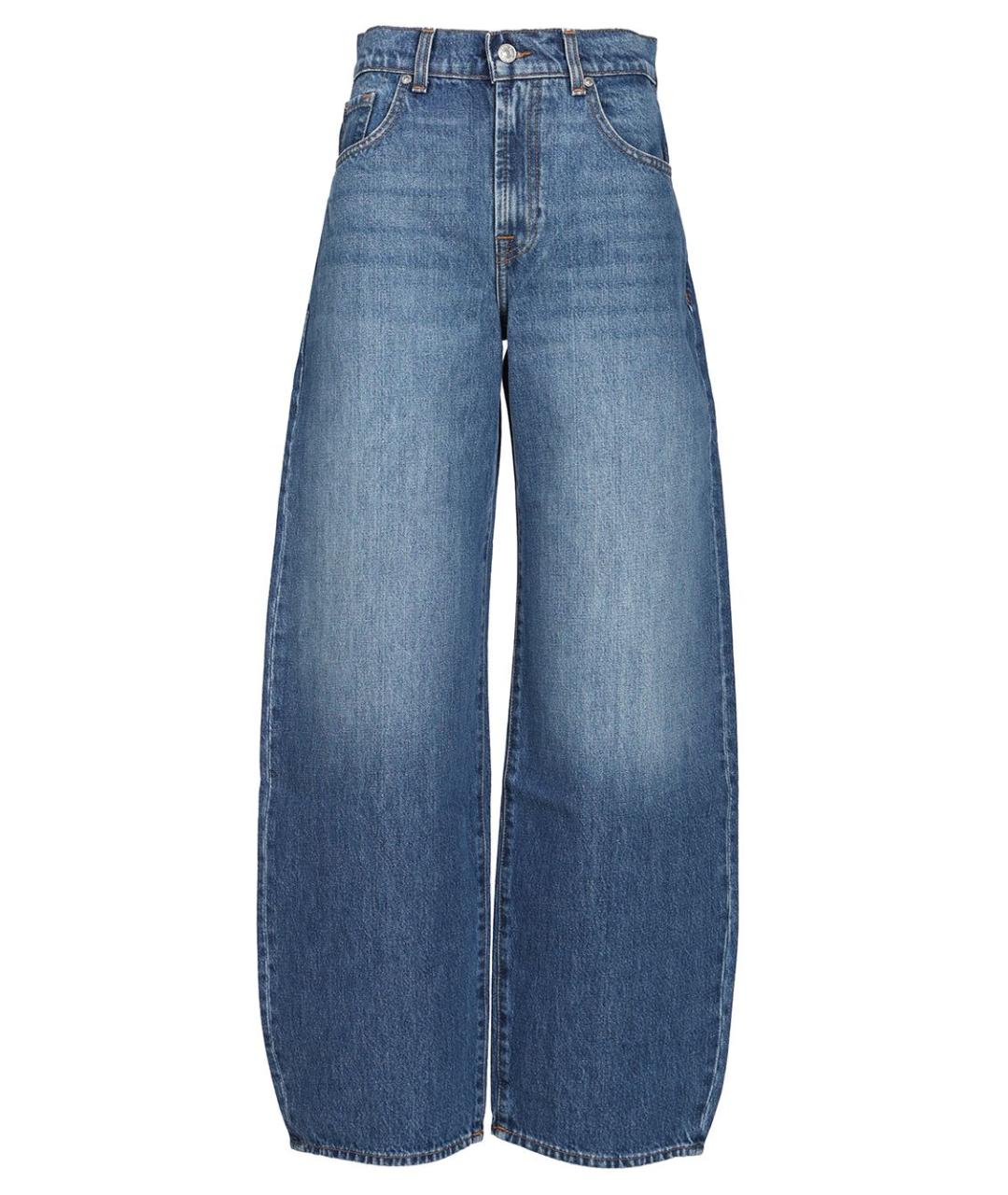 7 FOR ALL MANKIND Синие хлопковые прямые джинсы, фото 1