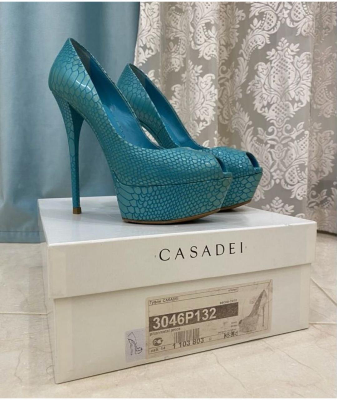 CASADEI Бирюзовые кожаные туфли, фото 6