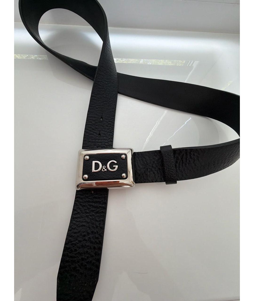 DOLCE&GABBANA Черный кожаный ремень, фото 4