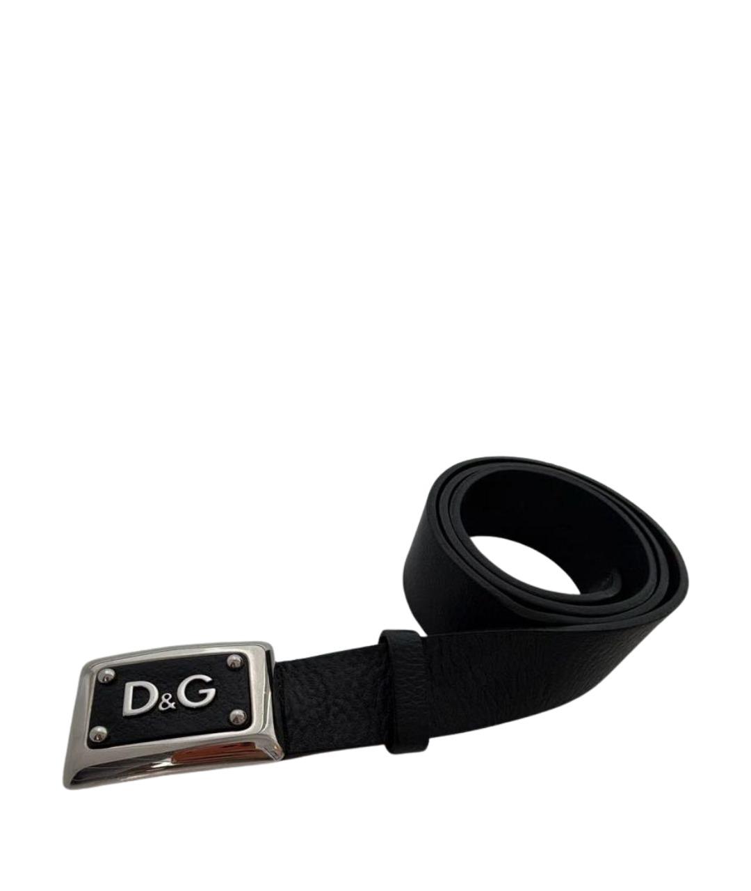 DOLCE&GABBANA Черный кожаный ремень, фото 1