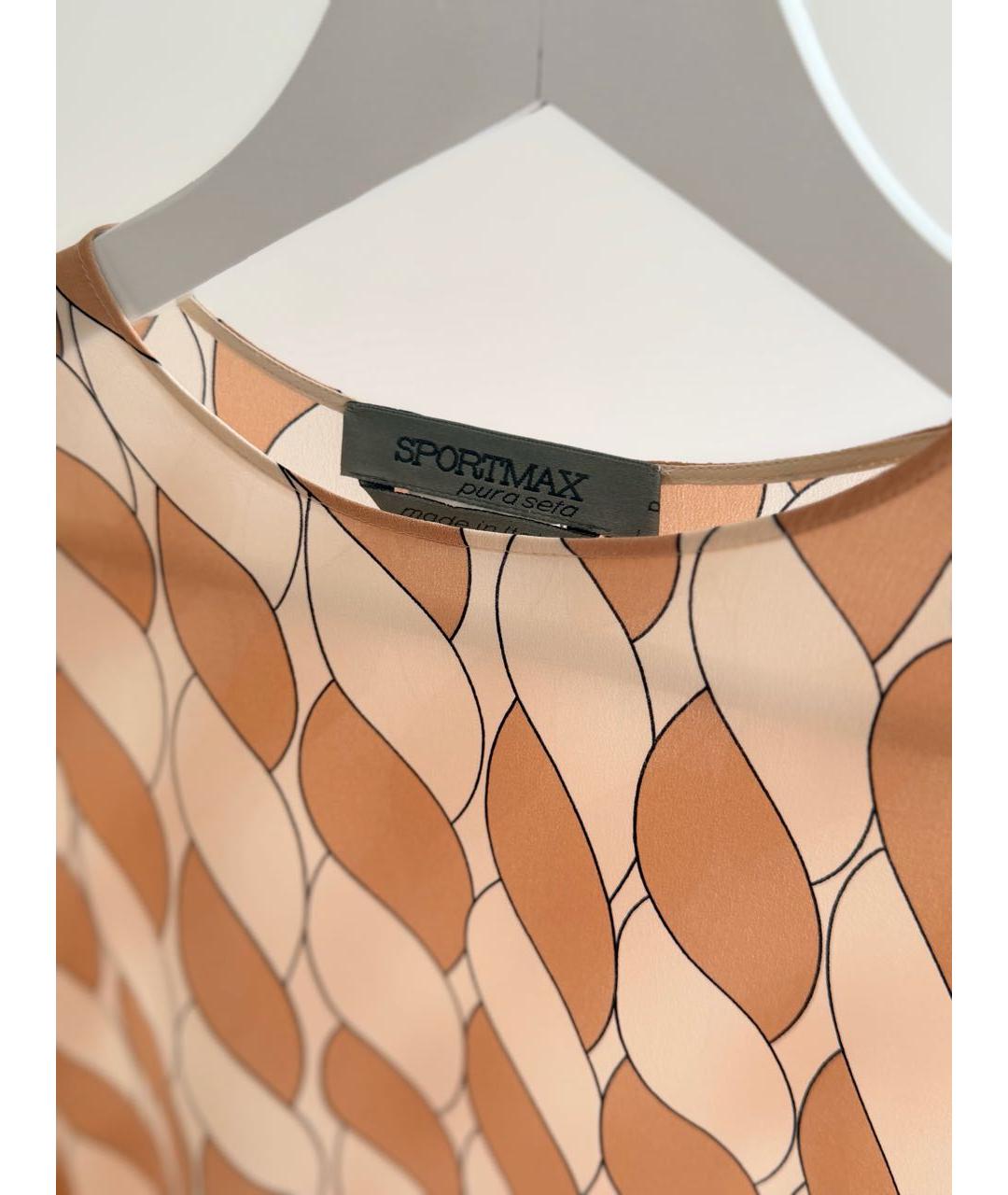 SPORTMAX Бежевая шелковая блузы, фото 4
