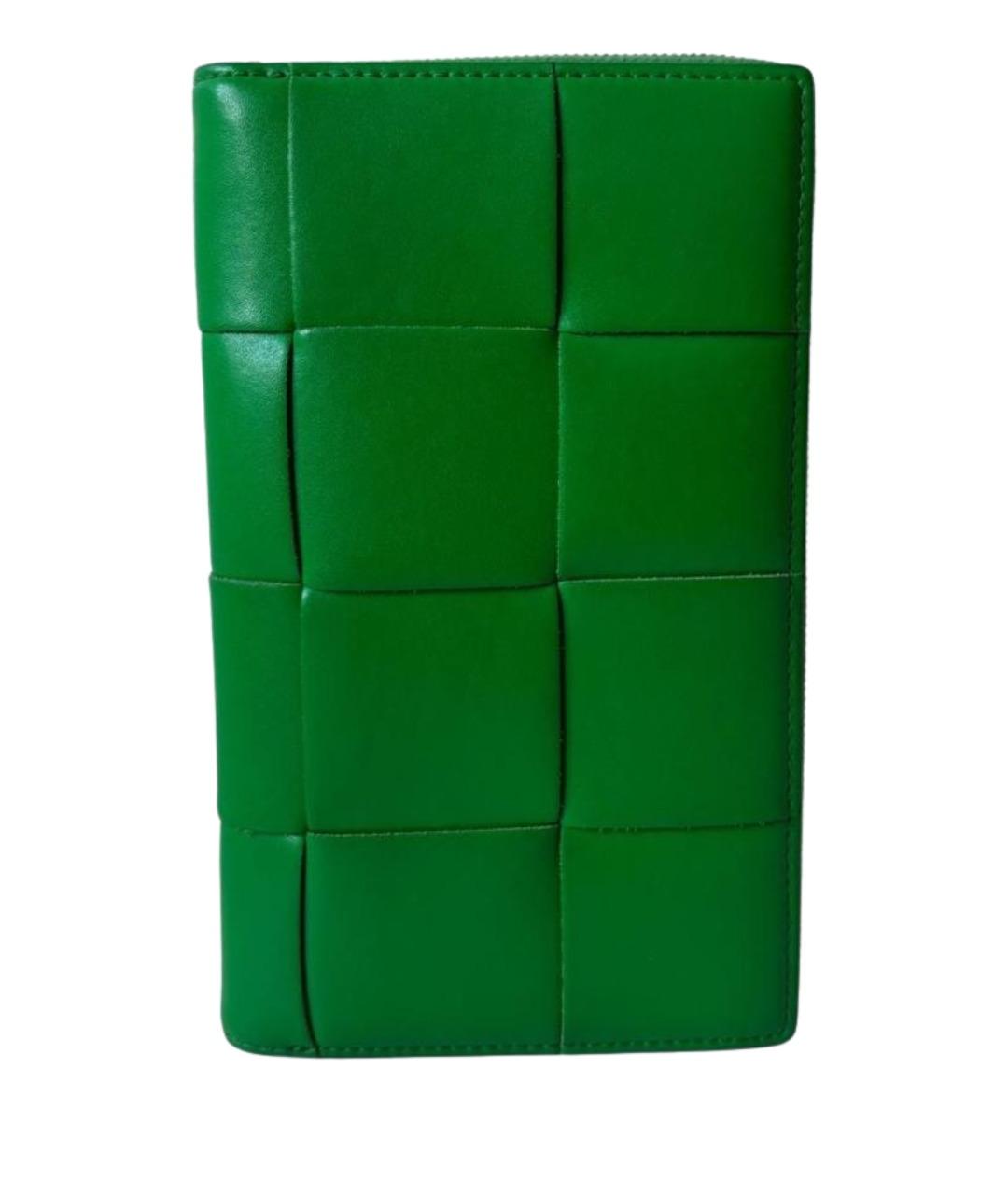 BOTTEGA VENETA Зеленый кожаный кошелек, фото 1