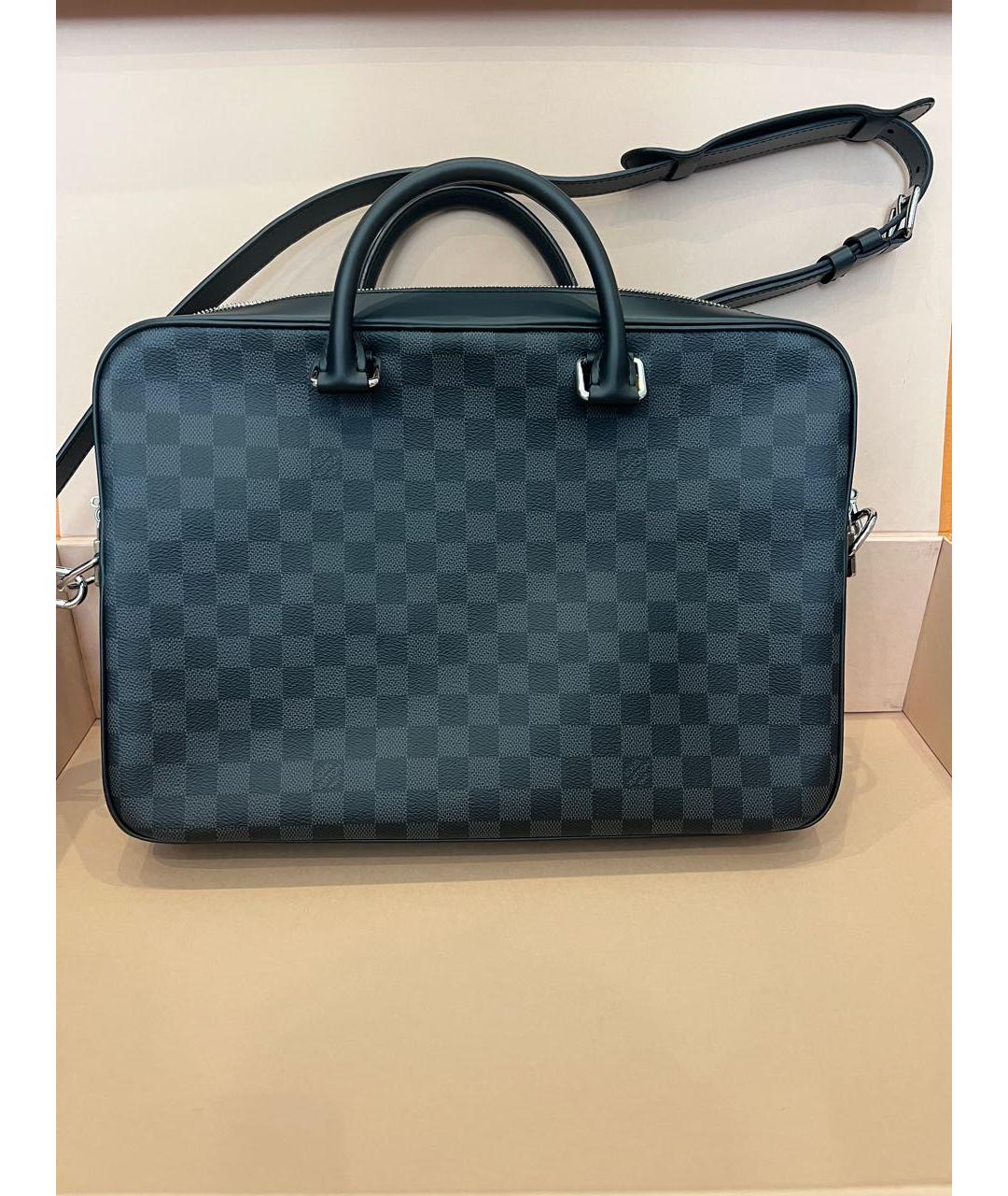 LOUIS VUITTON Антрацитовый портфель, фото 7