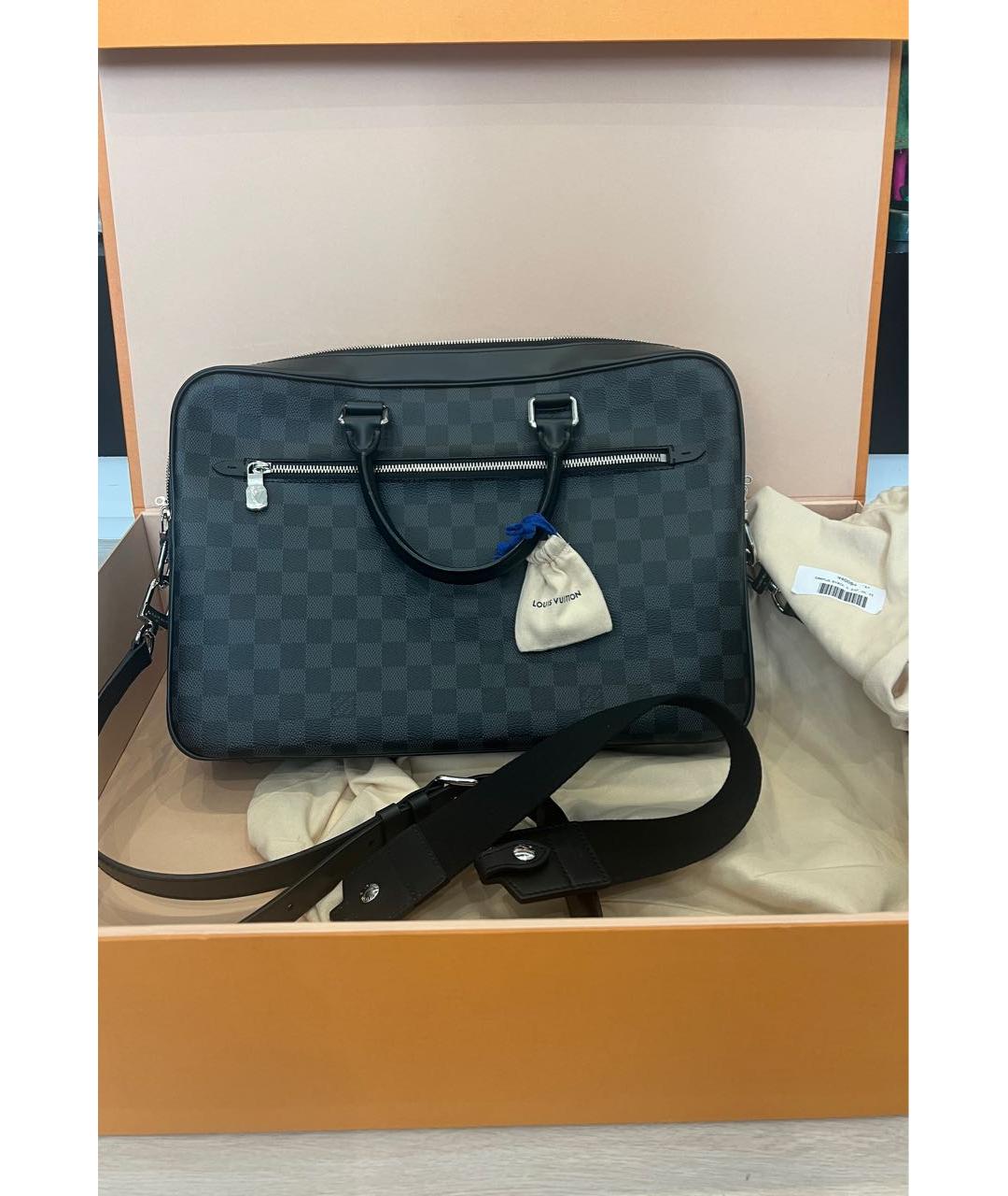 LOUIS VUITTON Антрацитовый портфель, фото 5