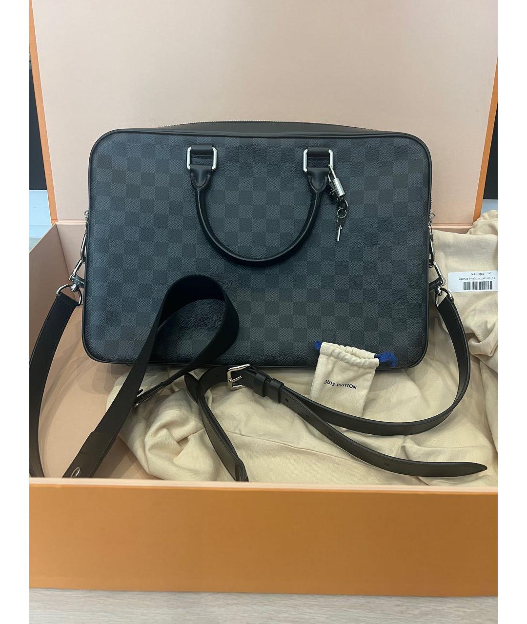 LOUIS VUITTON Антрацитовый портфель, фото 6