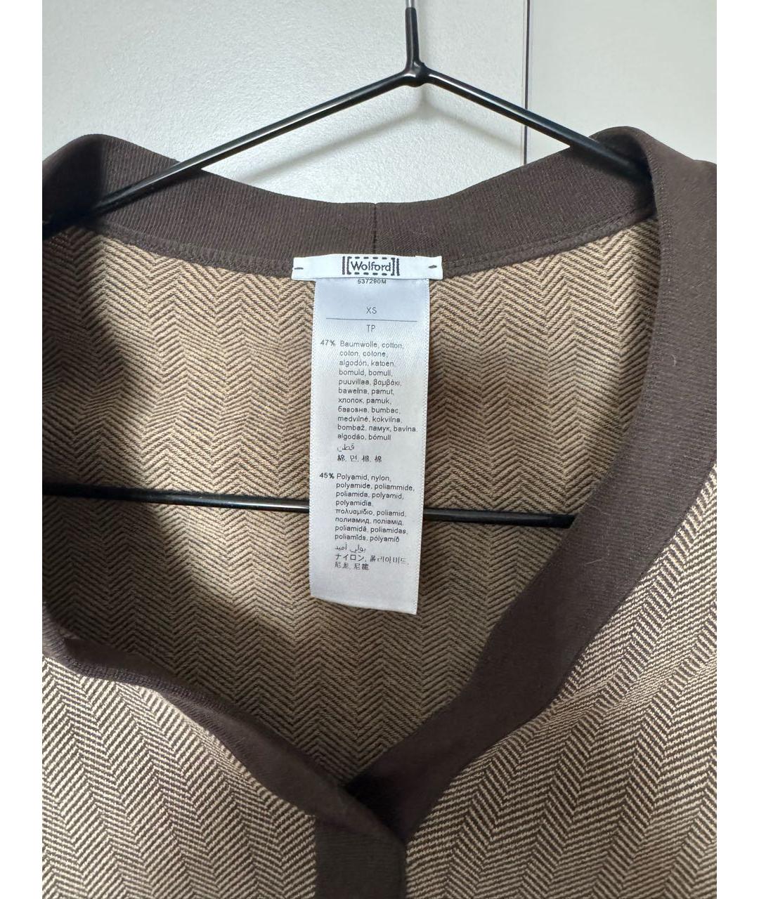 WOLFORD Коричневое хлопко-эластановое боди, фото 3
