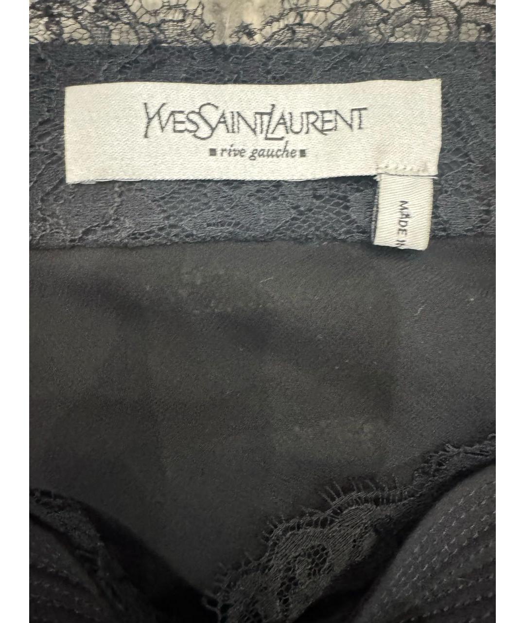 SAINT LAURENT Черная шелковая юбка мини, фото 3
