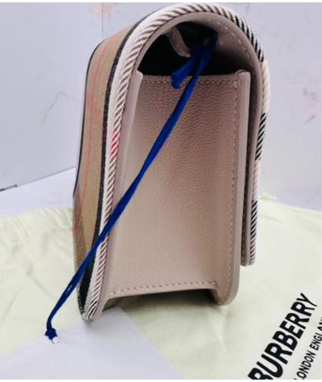 BURBERRY Бежевая кожаная сумка через плечо, фото 3