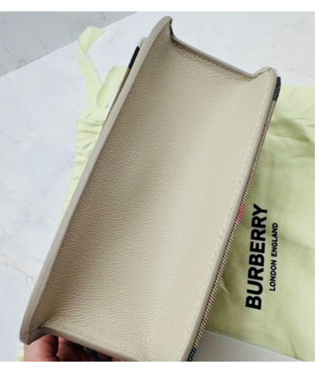 BURBERRY Бежевая кожаная сумка через плечо, фото 4