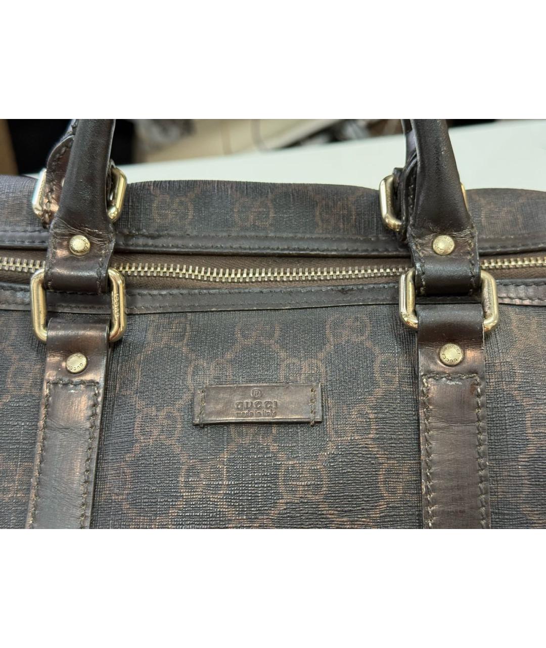 GUCCI Коричневая дорожная/спортивная сумка, фото 4