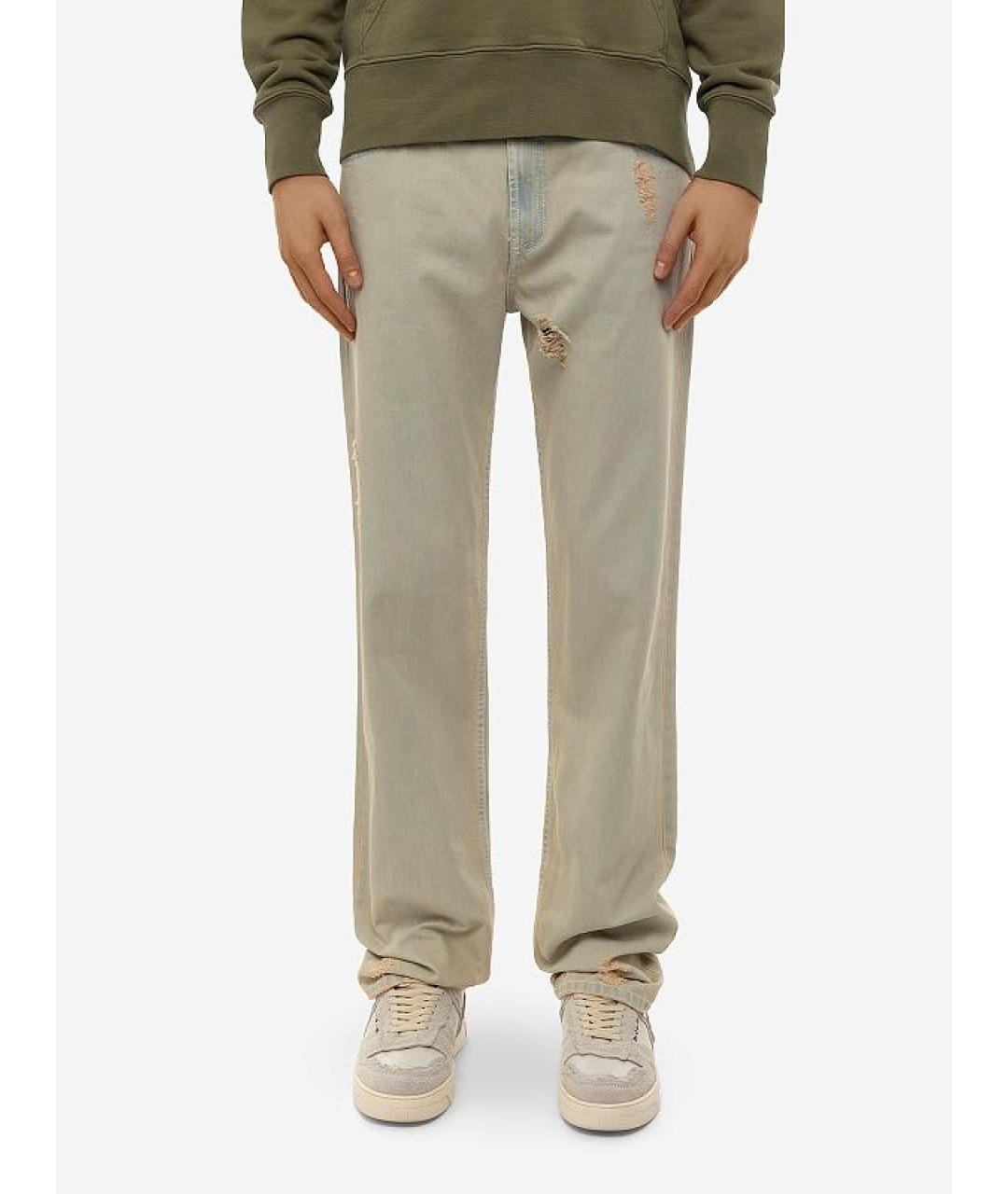 MSGM Голубые хлопковые прямые джинсы, фото 2