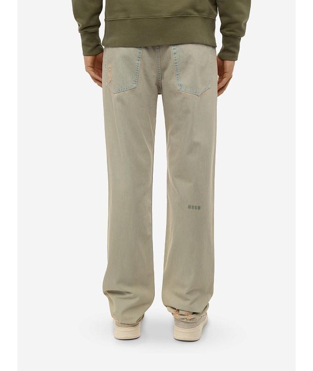 MSGM Голубые хлопковые прямые джинсы, фото 3
