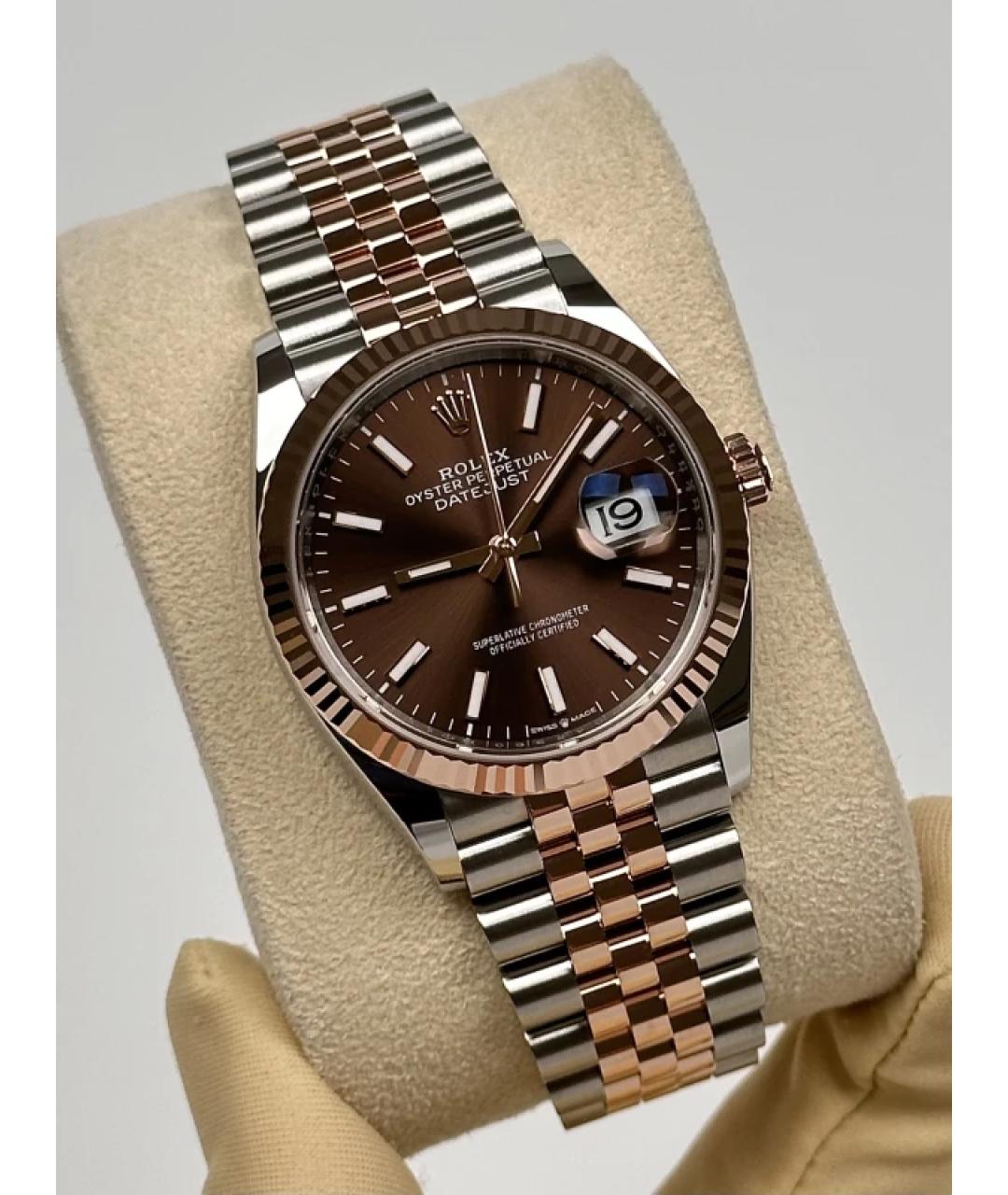 ROLEX Коричневые часы из розового золота, фото 4