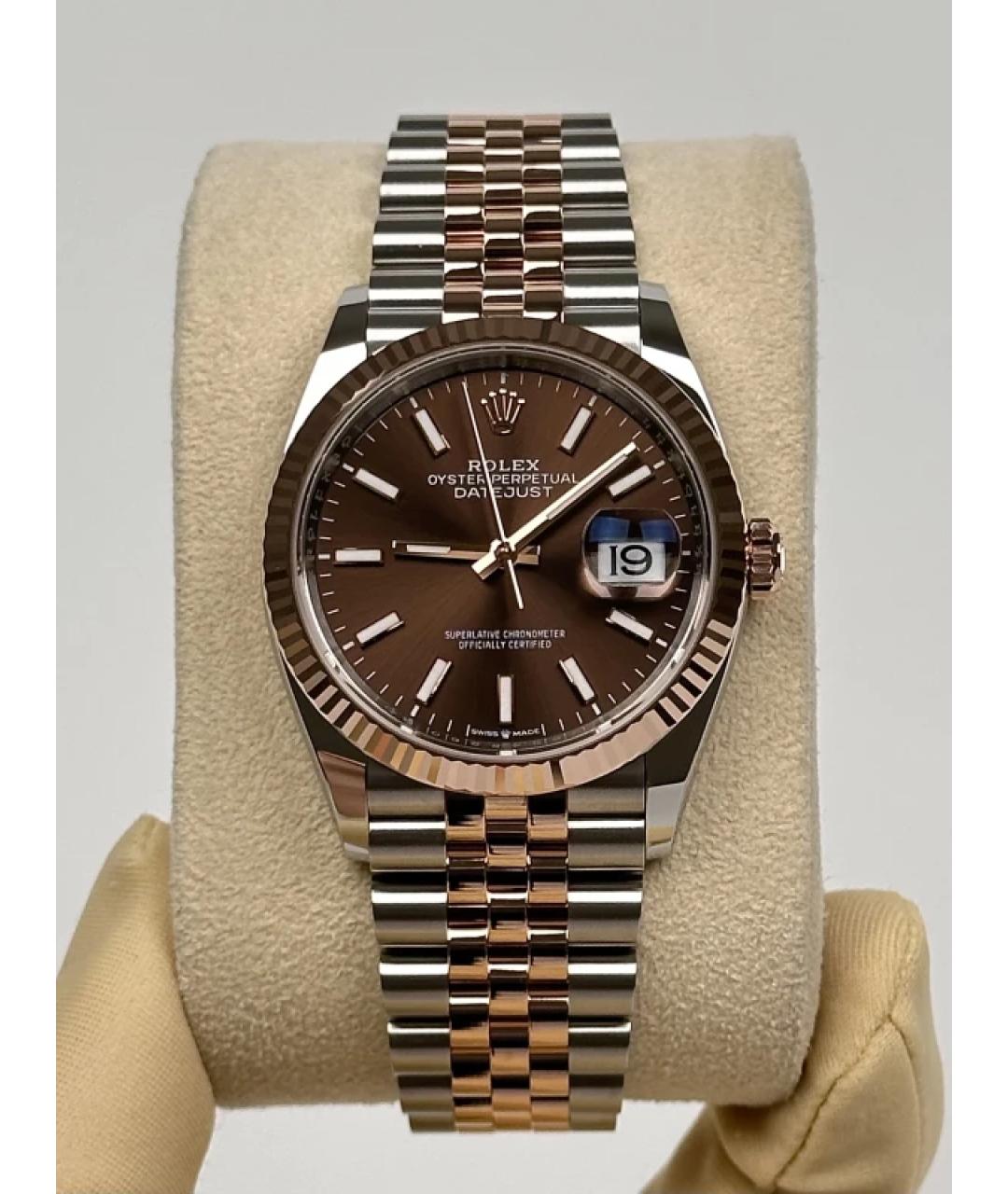 ROLEX Коричневые часы из розового золота, фото 3