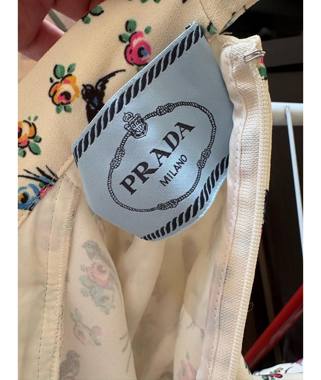PRADA Мульти полиэстеровое повседневное платье, фото 3