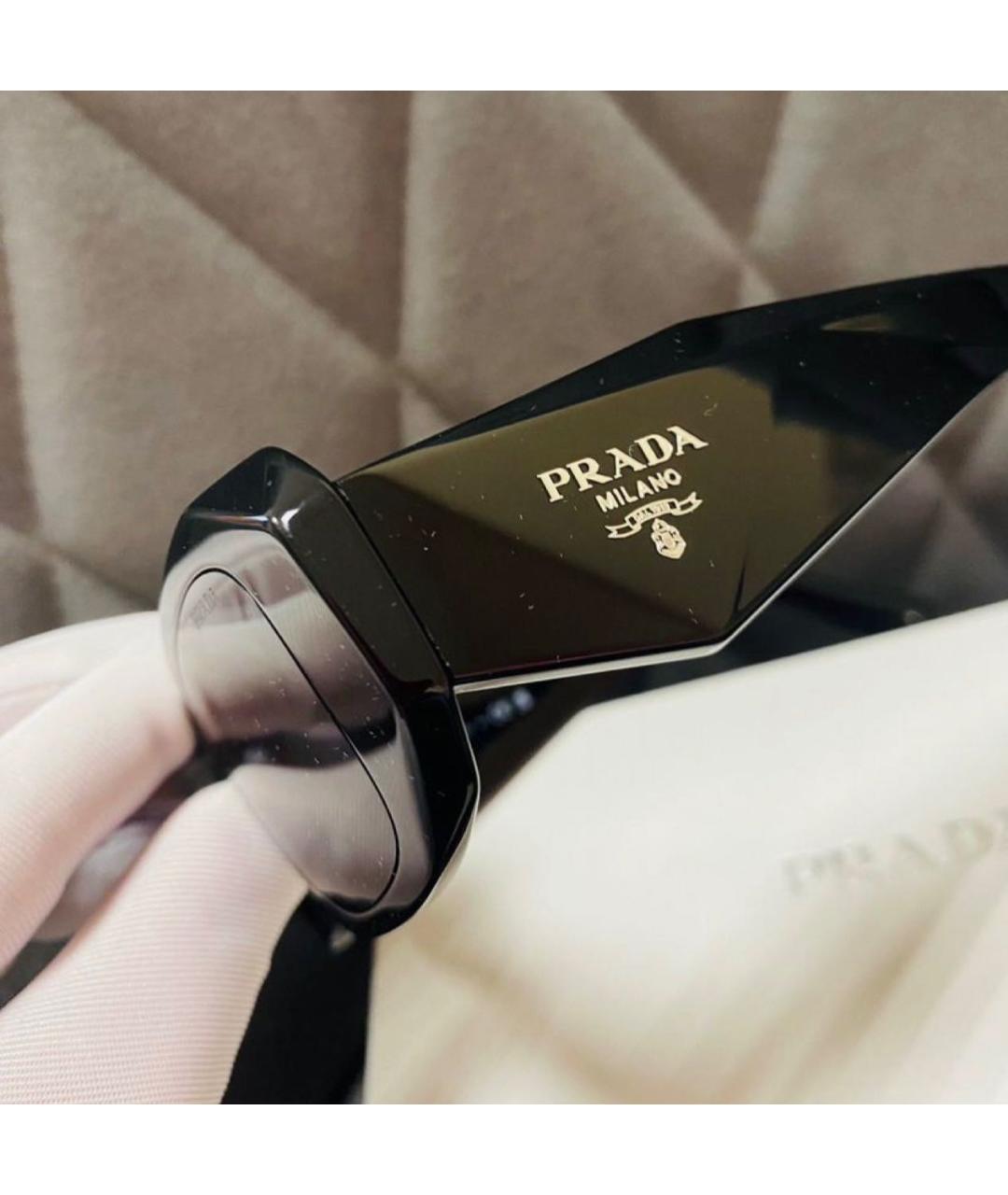 PRADA Черные пластиковые солнцезащитные очки, фото 8