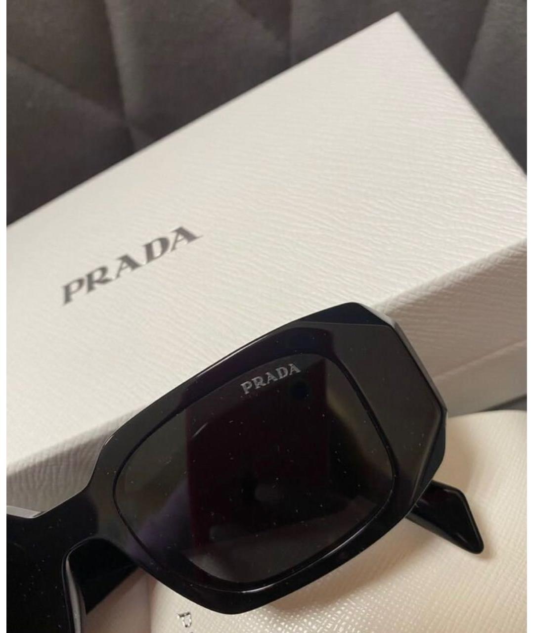 PRADA Черные пластиковые солнцезащитные очки, фото 5