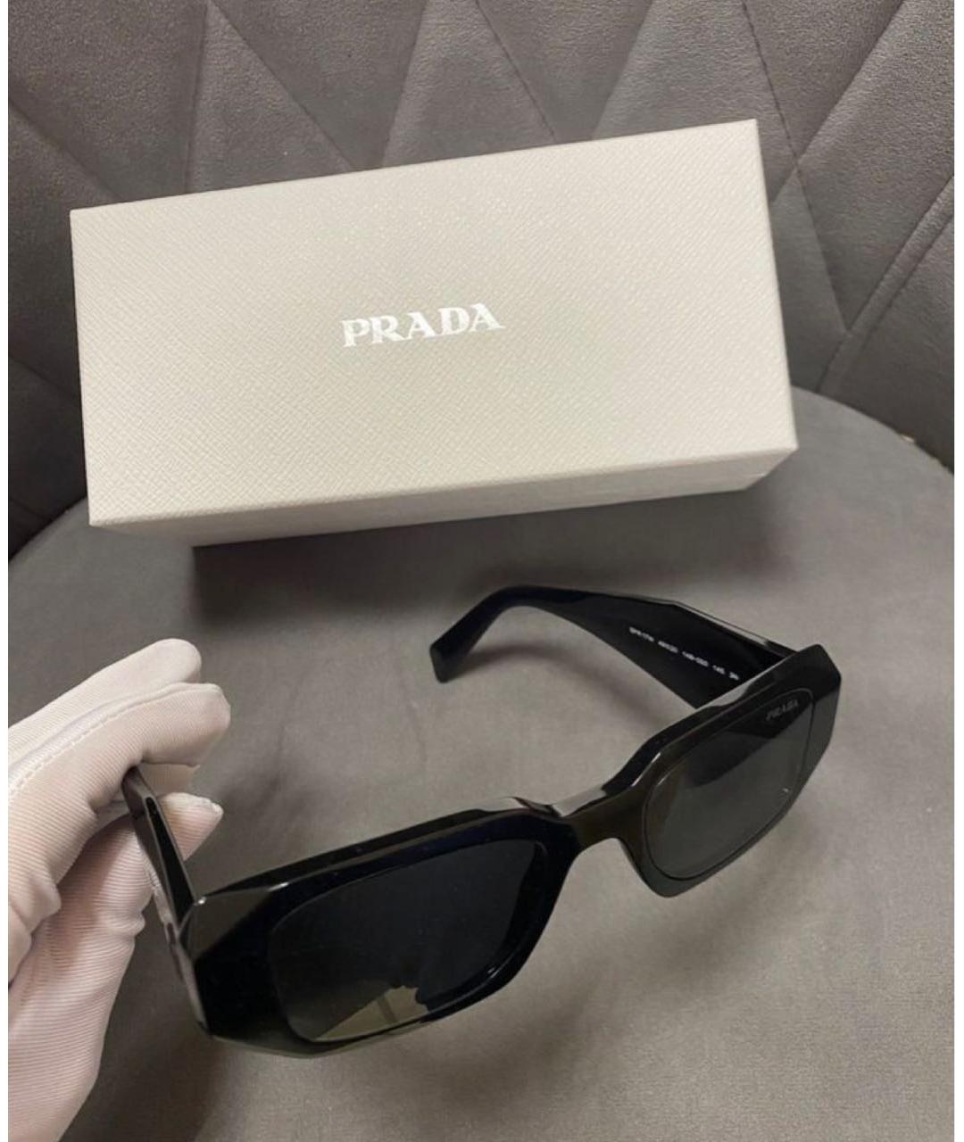 PRADA Черные пластиковые солнцезащитные очки, фото 4