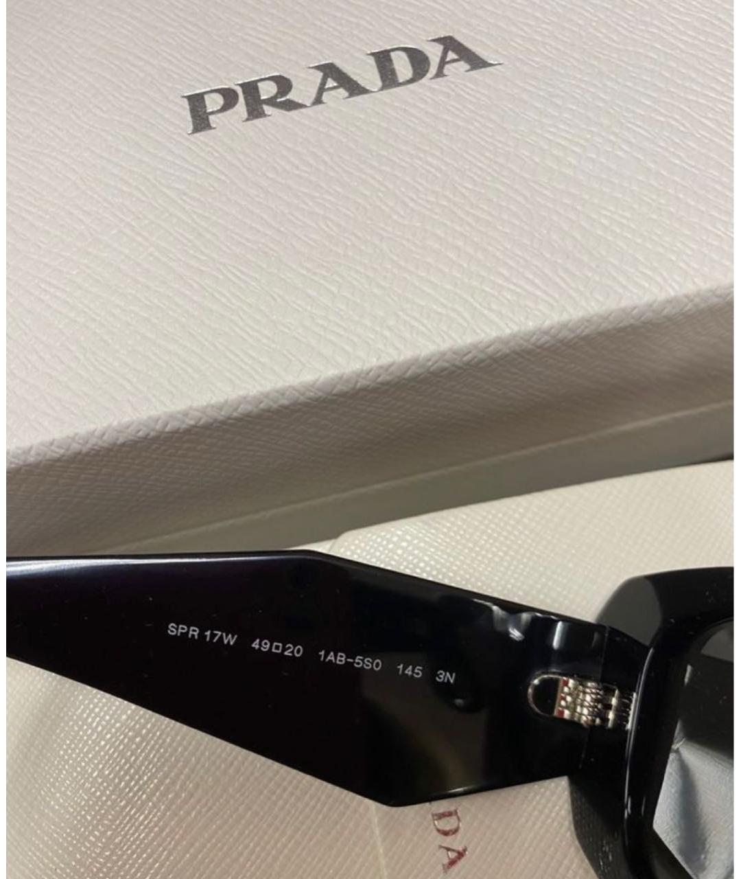 PRADA Черные пластиковые солнцезащитные очки, фото 7