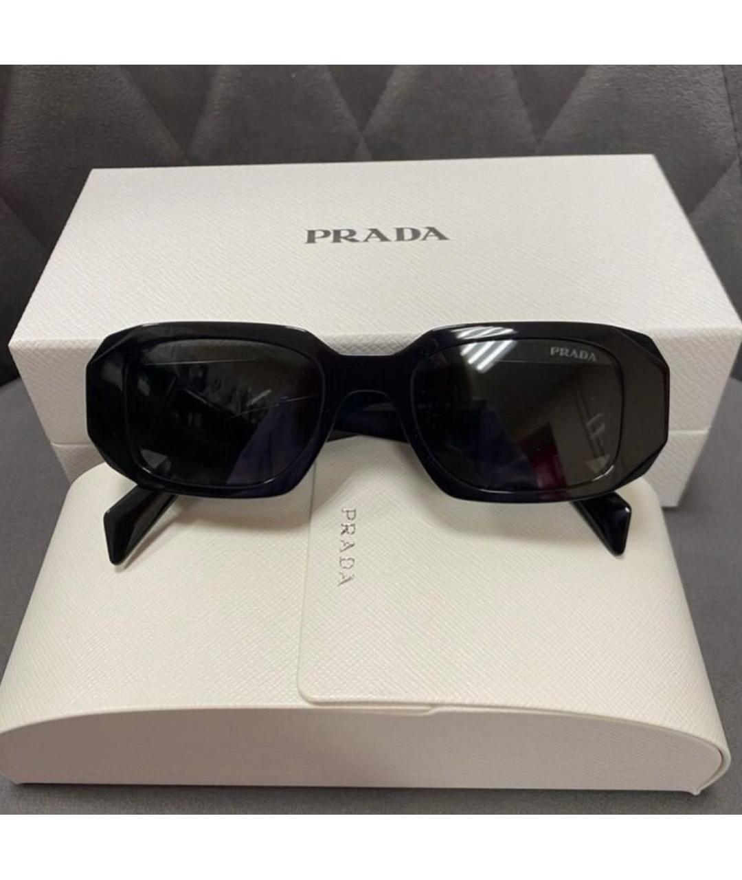 PRADA Черные пластиковые солнцезащитные очки, фото 2