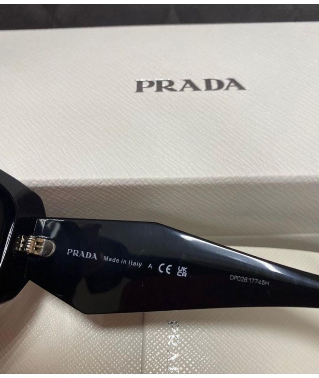 PRADA Черные пластиковые солнцезащитные очки, фото 6